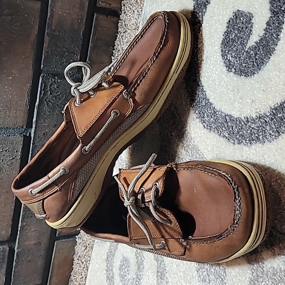 Sperry Shoes Sperry Topsider Mens 3m Camel Brown Leather Mesh